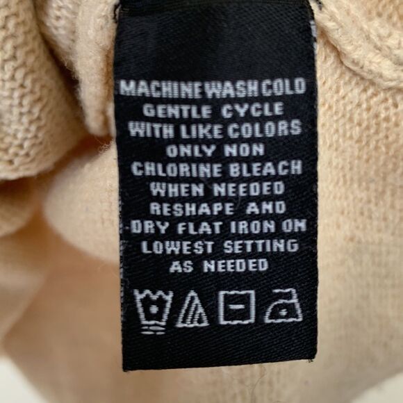 Fair Isle sweater Cream‎ pastel pink snowflake Fur Collar size XL - Picture 7 of 9